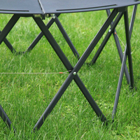Table pliante de camping ronde robuste, diamètre 37,4'', en alliage d'aluminium, table de pique-nique portable pour l'extérieur