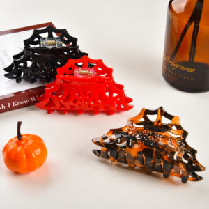 Yhj คลิปหนีบผมอะคริลิคสไปเดอร์เว็บสำหรับผู้หญิงคลิปผมฮาโลวีนแบบสั่งทำดีไซน์ใหม่ - Product Image 3