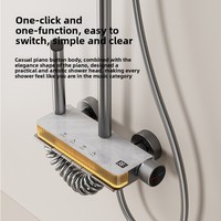 Ensemble de douche pluie de qualité hôtelière avec affichage numérique, ensemble complet encastré pour salle de bain, jet doux, en aluminium spatial