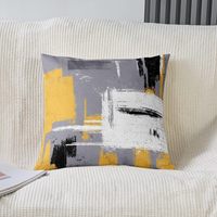 Housse de coussin moderne et artistique, taie d'oreiller en lin géométrique à lignes abstraites colorées, adaptée à la décoration intérieure