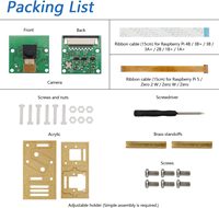 Modul Kamera Raspberry Pi 5MP OV5647 CMOS dengan Dudukan yang Dapat Disesuaikan & Kabel Pita 1080P untuk Pi 5 4B 3B+ A+ Zero 2 W 62 °