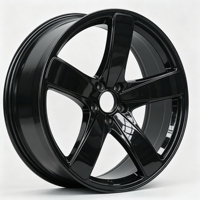 JJSEES Jantes de voiture forgées sur mesure à 5 branches, 18-22 pouces, finition noir brillant ou mat, entraxes 5x112 5x114.3, ET personnalisé pour Audi BMW Tesla Toyota Honda
