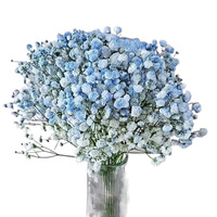 Glace bleu gypsophile fleurs semi-séchées frais bricolage ornements floraux faits à la main pour les filles saint valentin remise des diplômes pâques