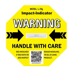 25-100G Verschillende Gevoeligheid Impact Sensor Label 98Mm * 110Mm Verzending Impact Indicator Shockwatch2 Label Voor Voorraad