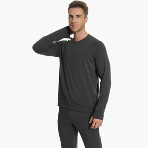 Bamboo Knitted Breathable <b>Thermal</b> Casual Sleepwear Short Sleeve Tops Trousers 2 Pieces Combo Set Kurta <b>Pajamas</b> for Men - Product Image 3