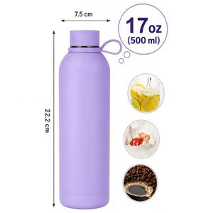 Bouteille d'eau personnalisée avec fleur de naissance, gravée sur mesure, isotherme avec poignée, gobelet en acier inoxydable pour les voyages - Product Image 5