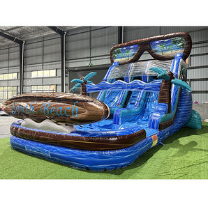 Juegos al aire libre toboganes inflables <span class=keywords><strong>con</strong></span> <span class=keywords><strong>piscina</strong></span> húmedo seco azul mármol playa <span class=keywords><strong>vacaciones</strong></span> gafas <span class=keywords><strong>de</strong></span> sol toboganes dobles para la venta - Product Image 1