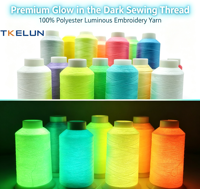 Fil à coudre en polyester 100% haute ténacité, luminescent dans le noir, longue durée, pour broderie lumineuse, artisanat de couture manuel DIY