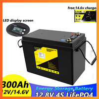 Batería de Almacenamiento Lifepo4 de 12V 300Ah con Pantalla LCD Integrada para Equipos de Energía Solar Residencial, RV, Marino y Yate