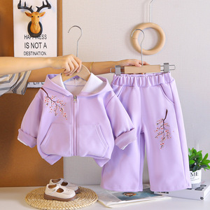 Ensemble Automne Fille 2026 Nouveau : Sweat à Capuche et Pantalon de Jogging Floral Deux Pièces - Product Image 4