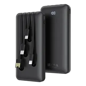 Power Bank Portatile Wireless da 10000mAh con Ricarica Rapida, Uscita Type-C in 1 Ora, 4 Porte, Nero, per Promozioni - Product Image 1