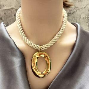 QS Europeo Americano exagerado geométrico colgante de acero inoxidable collar playa océano viento inspirado joyería transfronteriza - Product Image 2