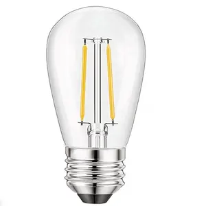 Lâmpada de substituição led st45/s14, mais popular, vintage, filamento, lâmpada de vidro e26, para áreas externas, 2019