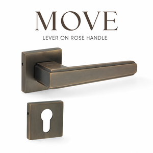 มือจับประตูแบบก้านโยก รุ่น Rose Door Handle สีบรอนซ์ด้าน ผลิตจากทองเหลืองคุณภาพสูง สำหรับประตูภายในบ้าน สำนักงาน และพื้นที่เชิงพาณิชย์ - Product Image 1