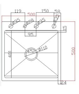 <span class=keywords><strong>Petit</strong></span> robinet de pluie à <span class=keywords><strong>cascade</strong></span> SUS en acier inoxydable 304 doré et noir de 20 pouces, évier de cuisine à bol unique fait à la main - Product Image 3