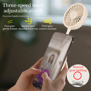 <b>Magnetic</b> Portable Fan Magsafe Mini Fan with Adjustable Ring <b>Light</b> Hands-Free Phone Mount Desk Outdoor Powerful Table Fan - Product Image 6
