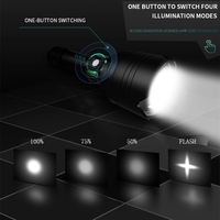 Lampe torche XHP99 ZoomUSB rechargeable avec affichage de la luminosité, grand objectif grand angle, torche anti-éblouissement