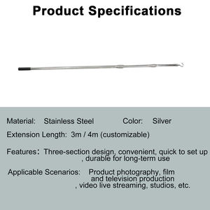 Perche de commande en aluminium sur mesure 2-4,6 m pour éclairage de studio, scène, diffusion TV et cinéma (juge et pantographe manuels) - Product Image 4