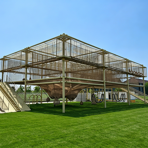<strong>Outdoor</strong> Rope Climbing Structure Adventure Obstacle Course Kids Physical Training Jungle Gym with Slides and <strong>Swings</strong> - Product Image 1