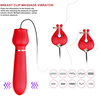 2 in1 G Spot Vibrator Nippel klemmen Brust massage Nippel Klitoris stimulation Dildo Mastur bator für Frauen Anal Vaginal Massage gerät