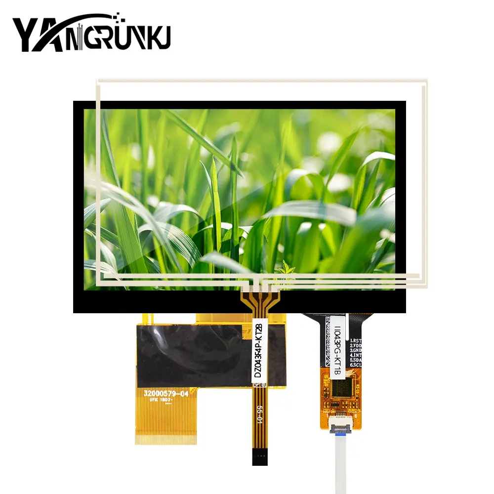Tela LCD de toque para produtos eletrônicos digitais, módulo TFT LCD de 480*272 HD 500 Nite, fabricantes de 4.3 polegadas