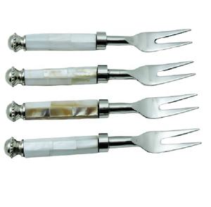 Perilla de Metal con mango de perla Madre, cubertería de alta calidad, tenedor de acero - Product Image 1