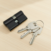 Vente directe usine – Cylindre de serrure de porte en laiton massif noir mat 60 mm à double clé avec 3 clés carrées en laiton standard pour serrure de porte