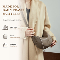 Sac à main en cuir de vache véritable fait main pour femmes, léger, en forme de croissant, sacs bandoulière pour femmes, voyage de luxe