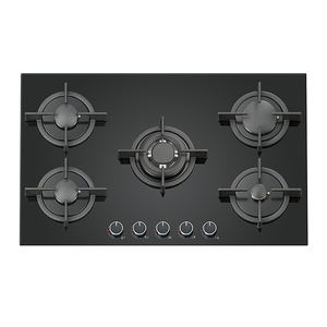 Estufa de Gas integrada de 77cm, <span class=keywords><strong>5</strong></span> quemadores, batería de vidrio negro, encendido, tapa de estufa de Gas - Product Image 1