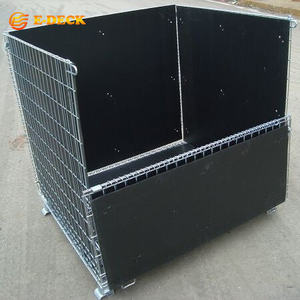 Yüksek kaliteli katlanabilir istiflenebilir galvanizli çelik katlanabilir tel örgü palet kafes - Product Image 1