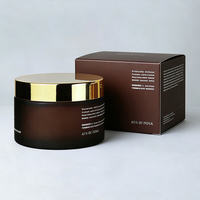 Pot en verre ambré personnalisé de 30 g résistant aux UV, pot de crème cosmétique avec capuchon en plastique ABS, capuchon doré, pot de crème pour le visage de 50 g, impression sur écran