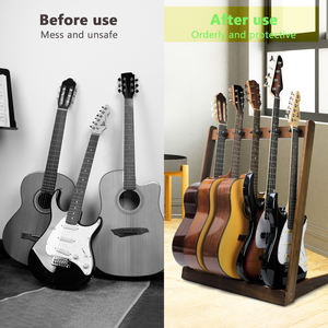 Supporto per chitarra in legno portatile da 5 Design pieghevole Multi-chitarra con Display multiplo per strumenti musicali per chitarra e basso - Product Image 4