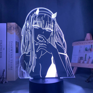 Décoration de chambre à coucher et de salle de jeux, lampe de nuit LED décorative Darling in the Franxx, panneau d'affichage en acrylique, changement de couleur, cadeau créatif - Product Image 6