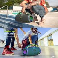 Altavoz Bluetooth Portátil Hopestar H61 de 50W, Resistente al Agua IPX6, Luces RGB con Sincronización Rítmica, Bajos Profundos y Potentes para Fiestas en Casa o al Aire Libre