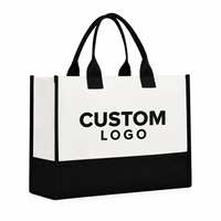 Sac fourre-tout réutilisable à grande capacité avec logo personnalisé, bicolore, vente en gros, sac promotionnel imprimé