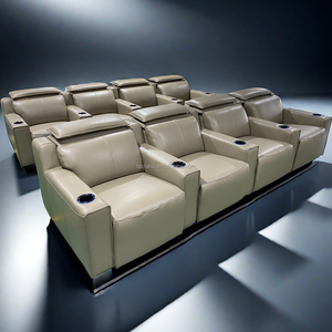 Set di divani reclinabili elettrici in vera pelle di lusso multifunzionale per soggiorno o teatro - Product Image 3
