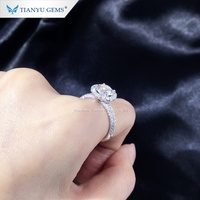 Tianyu permata mewah Moissanite berlian cincin wanita Harga Murah cincin Moissanite