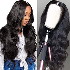 Peruca de Parte V de 24-26 Polegadas de Cabelo Humano 100% Virgem Brasileiro, Perucas de Cabelo Humano Liso de 180% de Densidade para Mulheres Negras - Product Image 5