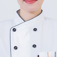 Uniforme de Chef de Service Alimentaire pour Restaurant, Cuisine, Boulangerie, Café, et Traiteur, Manches Courtes, Double Boutonnage, Vêtements de Travail Professionnels en Gros