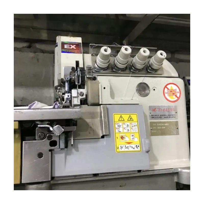 מכונת תפירה משומשת יפן המותג pegasus ex5214 במהירות גבוהה כונן ישיר תעשייתי overlock מכונת תפירה למכירה