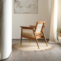 Chaise de loisirs en rotin et bois au design moderne, simple et élégante, pour salon et chambre à coucher