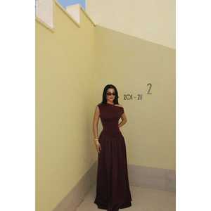 Robe longue de luxe A-Line Layana style vintage en crêpe de polyester brodé au crochet, taille Empire, taille XL, pour soirées - Product Image 3