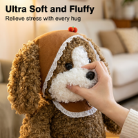 Peluche sensorielle apaisante en forme de chien avec collier en dentelle, compagnon doux à câliner pour soulager l'anxiété