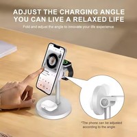 Chargeur sans fil pour Airpods Phone Watch Station de charge magnétique avec support Rotation 3 en 1 Adaptateur de chargeur de voyage