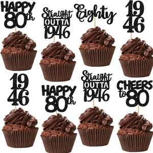 Décorations de gâteau Joyeux <span class=keywords><strong>Anniversaire</strong></span> pour 30e et 50e Anniversaires et Anniversaires de Mariage - Décorations de Fête avec Textes et Slogans Imprimés Joyeux 30e <span class=keywords><strong>Anniversaire</strong></span> Straight Outta - Product Image 3