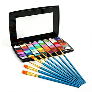 Colorful Makeup Palette With 6 <b>Paint</b> Brushes For Face Body Art Performance Stage Use - Product Image 4