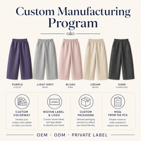 Pantalones Deportivos Anchos para Niños, Cintura Alta, 69% Algodón, Tejido Grueso, Costura Curva, Ropa de Estar por Casa para Niñas y Niños de 4 a 14 Años, Personalizado OEM