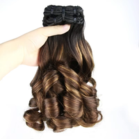 Cheveux bouclés africains de qualité supérieure, boucles rideau, 4/30, cheveux humains brésiliens vierges Remy, tissage ombré, ondulations naturelles, lots épais