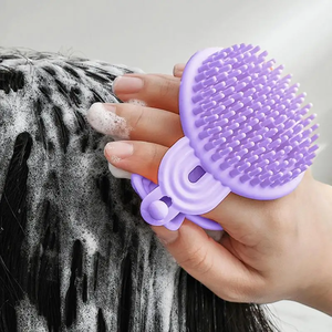 Masajeador de Cuero Cabelludo de Silicona con Paja de Trigo, Cepillo Exfoliante Antideslizante con Cerdas Suaves, Cepillo de Lavado Extraíble para Uso Corporal, Totalmente Natural - Product Image 5