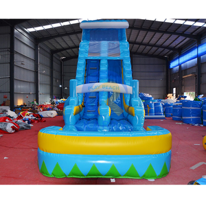 Grand toboggan aquatique gonflable en PVC commercial pour adultes - Utilisation à domicile et commerciale, thème marin, toboggan aquatique long - Product Image 4